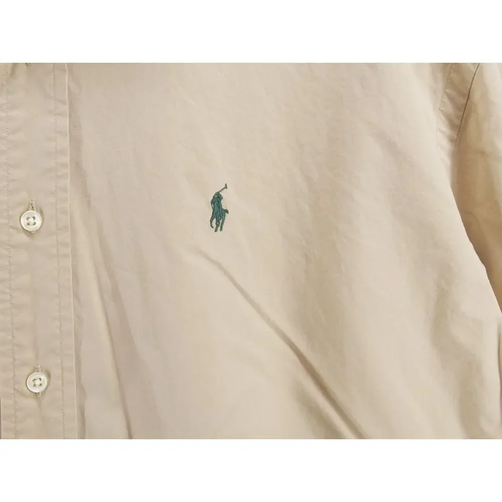 Polo Ralph Lauren Blake Beige Mens XL Casual Short Sleeve Button Up 100% Cotton
